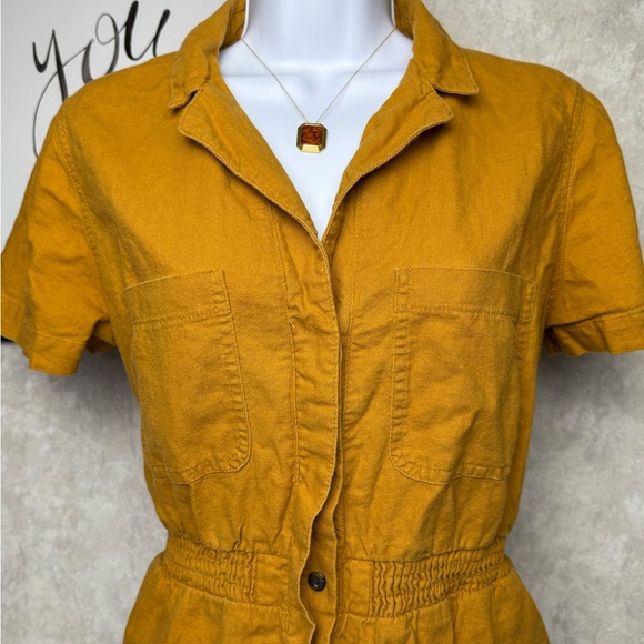 Universal Thread Mustard Button-Up Dress - Picture 4 of 16